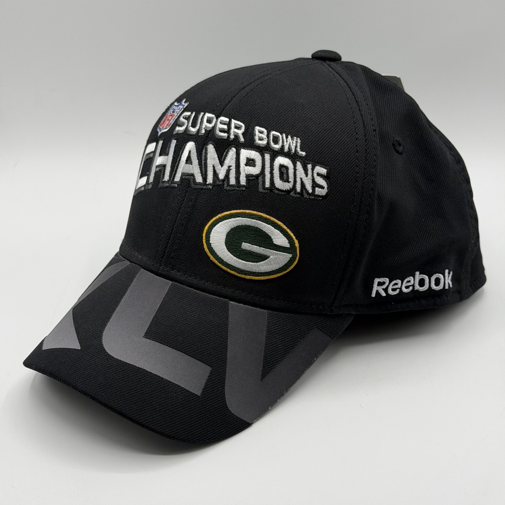 Reebok NFL Green Bay Packers Super Bowl‎ XLV Champions Hat One Size Black